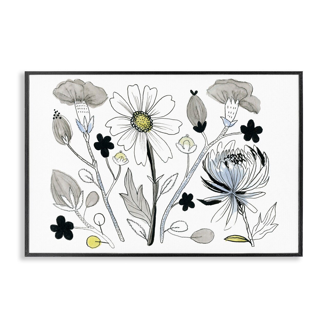 Stupell Industries Simple Drawn Nature Sprigs Framed Giclee Design by Ashley Davis